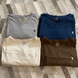 BUNDLE Mens Polo V Neck Cotton T-Shirts XL